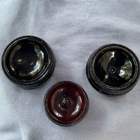 Handblown Reverse Painted Glass Eggs Set of 3 - Picture 5 of 6